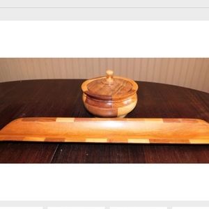 Wood Inlay Long Wood Tray Only. Perfect for fall decor!!